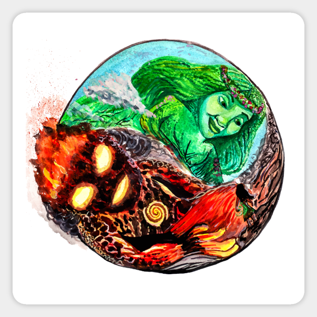 Te Fiti vs. Te Ka Moana Sticker TeePublic